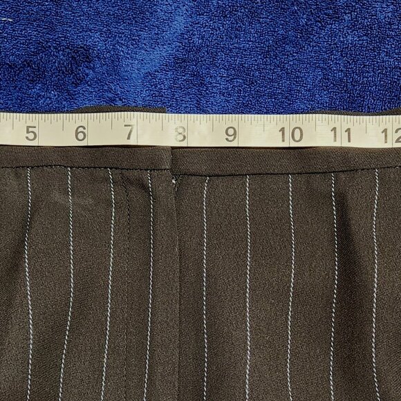 Kasper Women's 2 pc Black Pin Stripe Pant Suit with Light Blue Stripes Size 12 - Picture 7 of 13